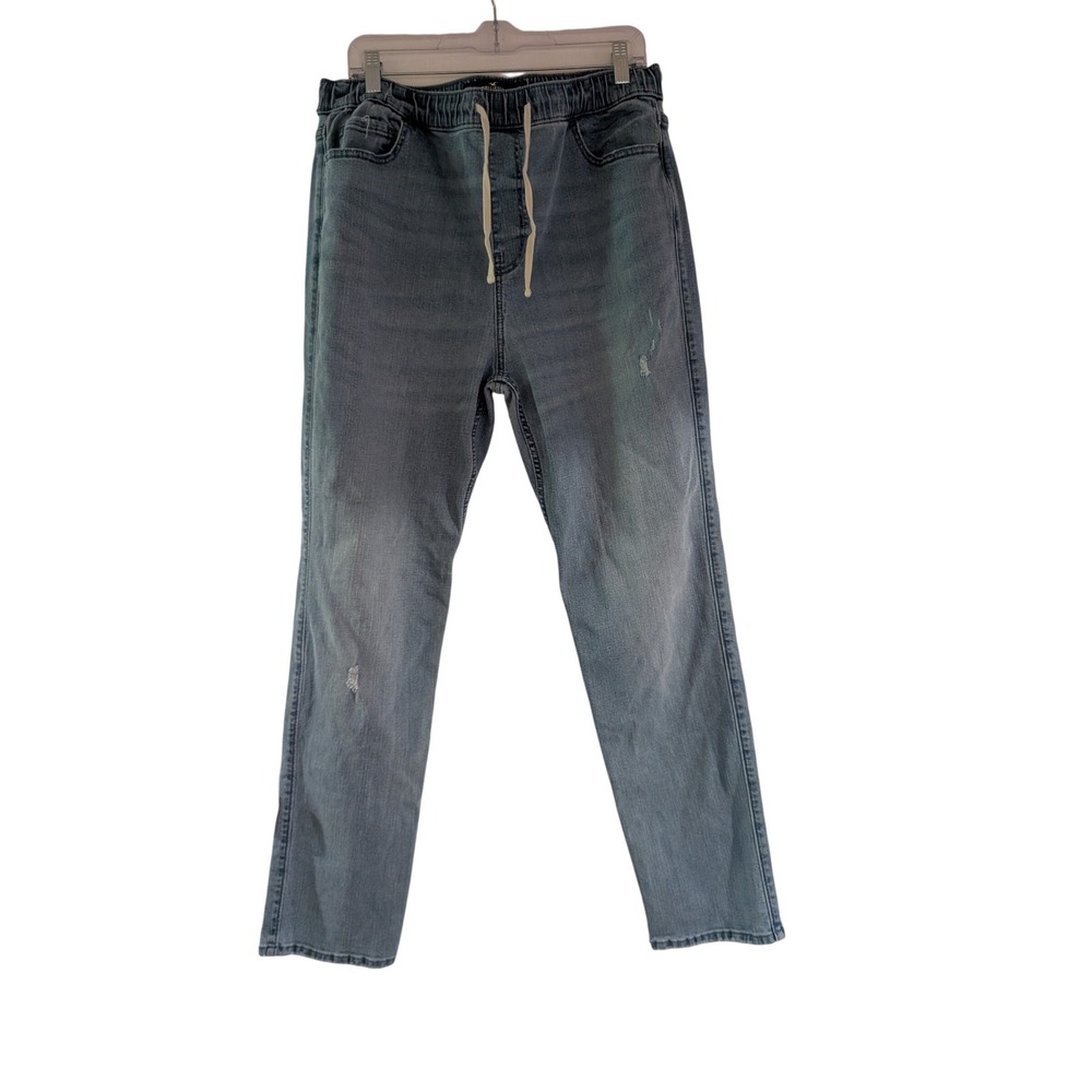 Hollister Slim Straight Jeans Women‎ XL Grey Advanced Stretch Drawstring Jogger